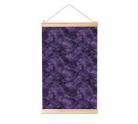 Woshuwo Pintura colgante de lino de mármol morado oscuro de cuarzo, arte de pared de lino, obra de arte moderna para decoración de granja, 40 x 60 cm
