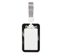 Woshuwo Polar Bear Fantasy Art - Soporte para tarjetas de identificación de plástico duro, protector de etiqueta de nombre para enfermeras y oficina