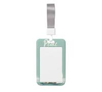 Woshuwo Polar Bear Holding A Small Wrapped Gift Sliding ID Badge Holder Hard Plastic Work Card Case Name Tag Protector para enfermeras oficina