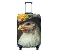 Woshuwo Pollo con sombrero victoriano elástico para equipaje de viaje, a prueba de polvo, resistente a los arañazos, protector de maleta de 22-24 pulgadas