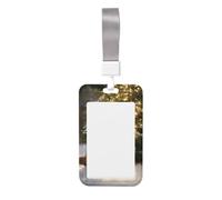 Woshuwo Porta tarjetas de identificación con diseño de zorro nevado de invierno con diseño de árbol de Navidad, de plástico duro, protector de etiqueta de nombre para enfermeras y oficina