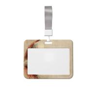 Woshuwo Portatarjetas de identificación de plástico duro con diseño de Papá Noel sonriente, diseño vintage de Papá Noel, protector de etiqueta para enfermeras y oficina