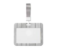 Woshuwo Portatarjetas de identificación deslizante de madera de granja de color blanco brillante de plástico duro para tarjetas de trabajo, protector de etiqueta de nombre para enfermeras y oficina