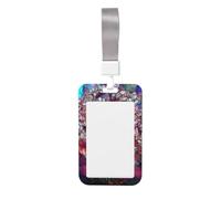 Woshuwo Portatarjetas de identificación deslizante de plástico duro con diseño de árbol de la vida, rosa, azul, blanco, protector de etiqueta de nombre para enfermeras y oficina