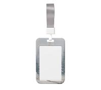 Woshuwo Portatarjetas de plástico duro con diseño de árbol de pino antiguo en la nieve de invierno, protector para tarjetas de identificación para enfermeras y oficina