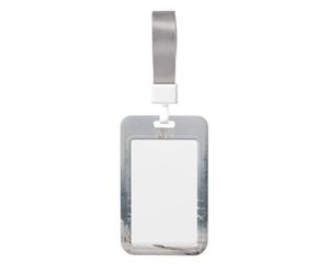 Woshuwo Portatarjetas de plástico duro con diseño de árbol de pino antiguo en la nieve de invierno, protector para tarjetas de identificación para enfermeras y oficina