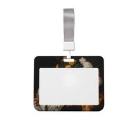 Woshuwo Portatarjetas de plástico duro con diseño de calabazas y flores blancas para tarjetas de identificación, protector de nombre para enfermeras y oficina
