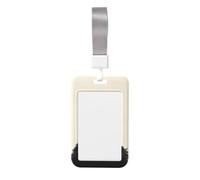 Woshuwo Portatarjetas de plástico duro con diseño de caniche negro vintage mirando hacia arriba para tarjetas de trabajo, protector de etiqueta de nombre para enfermeras y oficina