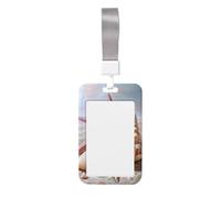 Woshuwo Portatarjetas de plástico duro con diseño de conchas marinas y estrellas de mar, protector para tarjetas de identificación para enfermeras y oficina