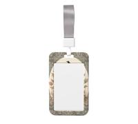 Woshuwo Portatarjetas de plástico duro con diseño de cuervo en cabeza de fantasma, vintage, deslizante, para tarjetas de trabajo, protector de nombre para enfermeras y oficina