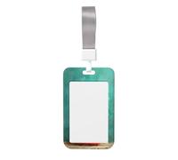 Woshuwo Portatarjetas de plástico duro con diseño de fantasma blanco sobre calabaza naranja para tarjetas de trabajo, protector de nombre para enfermeras y oficina