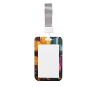 Woshuwo Portatarjetas de plástico duro con diseño de flor de ojo abstracto, protector de etiqueta de nombre para enfermeras y oficina