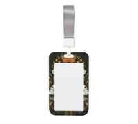 Woshuwo Portatarjetas de plástico duro con diseño de flores de mediados de siglo, diseño de arte popular sueco, protector para tarjetas de identificación para enfermeras y oficina