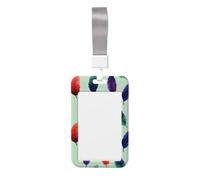 Woshuwo Portatarjetas de plástico duro con diseño de hojas coloridas, diseño de acuarela, protector de etiqueta de nombre para enfermeras y oficina