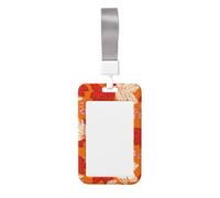 Woshuwo Portatarjetas de plástico duro con diseño de hojas de otoño en color naranja, protector para tarjetas de trabajo, para enfermeras y oficina