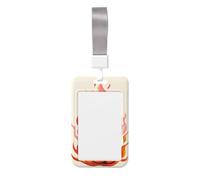 Woshuwo Portatarjetas de plástico duro con diseño de llamas de dibujos animados, protector de etiqueta de nombre para enfermeras y oficina