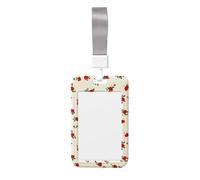 Woshuwo Portatarjetas de plástico duro con diseño de rosas rojas, diseño de flores, vintage, para tarjetas de trabajo, protector de nombre para enfermeras y oficina