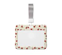 Woshuwo Portatarjetas de plástico duro con diseño de rosas rojas, diseño de flores, vintage, para tarjetas de trabajo, protector de nombre para enfermeras y oficina