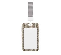 Woshuwo Portatarjetas de plástico duro para tarjetas de identificación, color marrón neutro, color blanco, tejido de punto, protector de etiqueta para enfermeras y oficina