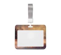 Woshuwo Portatarjetas de plástico duro para tarjetas de identificación deslizantes, tamaño pequeño, cabaña de madera en prado nevado, vintage, protector de etiqueta de nombre para enfermeras y oficina