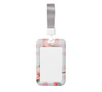Woshuwo Portatarjetas de plástico duro para tarjetas de identificación, diseño de flores de acuarela de loro, protector de etiqueta de nombre para enfermeras y oficina