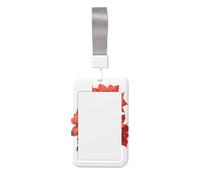 Woshuwo Portatarjetas de plástico duro para tarjetas de identificación, diseño de flores de pascua, diseño vintage de acuarelas, protector de nombre para enfermeras y oficina