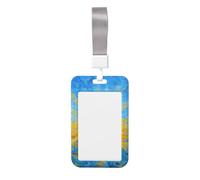 Woshuwo Radiant Sun Golden Rays - Funda para tarjetas de identificación de plástico duro, diseño de rayos dorados, protector de nombre para enfermeras y oficina