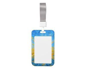 Woshuwo Radiant Sun Golden Rays - Funda para tarjetas de identificación de plástico duro, diseño de rayos dorados, protector de nombre para enfermeras y oficina