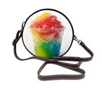Woshuwo Rainbow Shaved Ice In Cup - Bolso cruzado redondo de piel para mujer