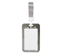 Woshuwo Ramo de muérdago atado con cinta blanca deslizante, soporte para tarjetas de identificación de plástico duro, protector de etiqueta de nombre para enfermeras y oficina