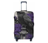 Woshuwo Raven On Lantern - Fundas elásticas para equipaje de viaje, a prueba de polvo, resistente a los arañazos, 22-24 pulgadas