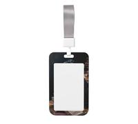 Woshuwo Raven On Top of Open Book - Soporte deslizante para tarjetas de identificación de plástico duro, protector de etiqueta de nombre para enfermeras y oficina