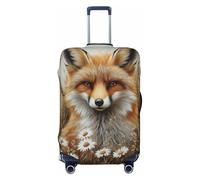 Woshuwo Red Fox - Fundas elásticas para equipaje de viaje, con diseño de margaritas silvestres y trigo, a prueba de polvo, resistente a los arañazos, protector de maleta de 22 a 24 pulgadas