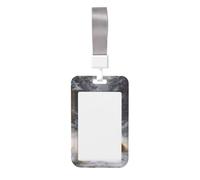 Woshuwo Red Fox in A Quiet Snowy Forest - Soporte para tarjetas de identificación de plástico duro, protector de etiqueta de nombre para enfermeras y oficina