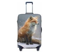 Woshuwo Red Fox Sits by The River - Fundas elásticas para equipaje de viaje, a prueba de polvo, resistente a los arañazos, protector de maleta de 22 a 24 pulgadas