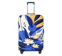 Woshuwo Simple Abstract Blue Lotus Flower - Fundas elásticas para equipaje de viaje, a prueba de polvo, resistente a los arañazos, protector de maleta de 22 a 24 pulgadas