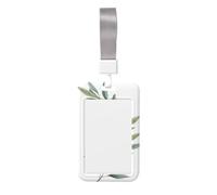 Woshuwo Simple Olive Branch - Soporte deslizante para tarjetas de identificación de plástico duro, protector de etiqueta de nombre para enfermeras y oficina