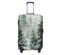 Woshuwo Snowy Evergreen Forest - Fundas elásticas para equipaje de viaje, a prueba de polvo, resistente a los arañazos, para maletas de 22 a 24 pulgadas