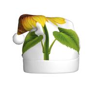 Woshuwo Sombrero de Papá Noel con diseño de girasol frente al cielo para adultos