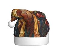 Woshuwo Sombrero de Papá Noel con diseño de Labrador Retriever In Roses Field para adultos, gorro de Navidad novedoso