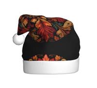 Woshuwo Sombrero de Papá Noel con diseño de mandala de hojas de otoño para adultos
