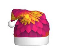 Woshuwo Sombrero de Papá Noel con diseño de mandala floral y puesta de sol tropical, sombrero de Papá Noel, gorro de Navidad para adultos