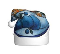 Woshuwo Sombrero de Papá Noel con diseño de muñeco de nieve feliz sosteniendo una rosa para adultos