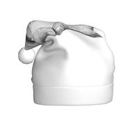 Woshuwo Sombrero de Papá Noel con forma de corazón a dos manos para adultos, gorro de Navidad novedoso