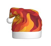 Woshuwo Sombrero de Papá Noel con llamas abstractas y formas de humo, gorro de Navidad para adultos