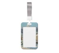 Woshuwo Soporte para tarjetas de identificación deslizante de invierno con diseño de árbol de Navidad, de plástico duro, protector de etiqueta de nombre para enfermeras y oficina