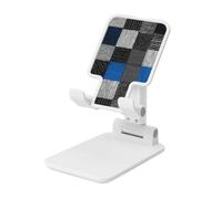 Woshuwo Soporte plegable cuadrado para teléfono celular, color azul, negro y gris, ángulo ajustable, altura de escritorio, portátil, compatible con todos los teléfonos inteligentes, estilo blanco
