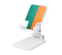 Woshuwo Soporte plegable para teléfono celular, color naranja y verde, ángulo ajustable, altura de escritorio, portátil, compatible con todos los teléfonos inteligentes, estilo blanco