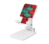 Woshuwo Soporte plegable para teléfono celular, color rojo y verde, ángulo ajustable, altura de escritorio, portátil, compatible con todos los teléfonos inteligentes, estilo blanco