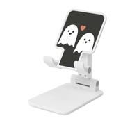 Woshuwo Soporte plegable para teléfono celular con diseño de dos bonitos fantasmas en el amor, ángulo ajustable, altura de escritorio, portátil, compatible con todos los teléfonos inteligentes, estilo